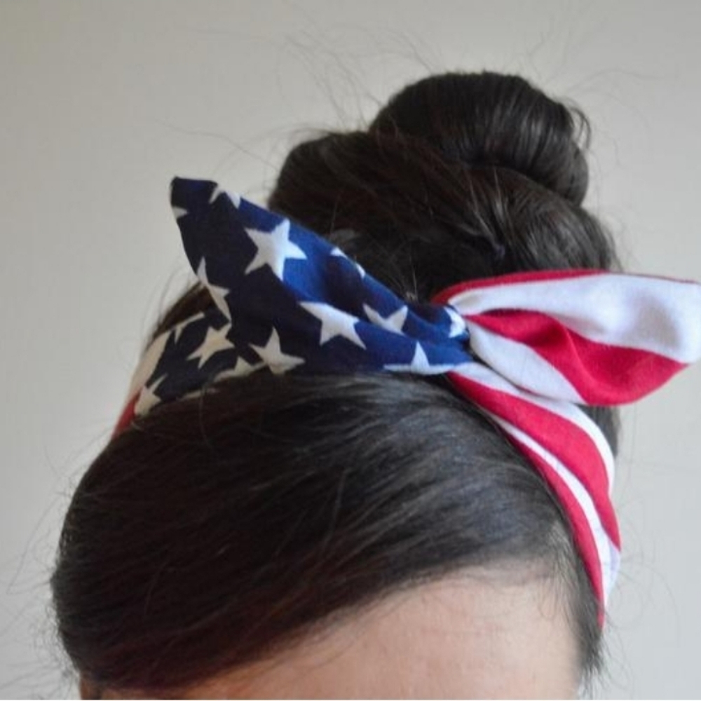 USA pin-up bow, American flag bow